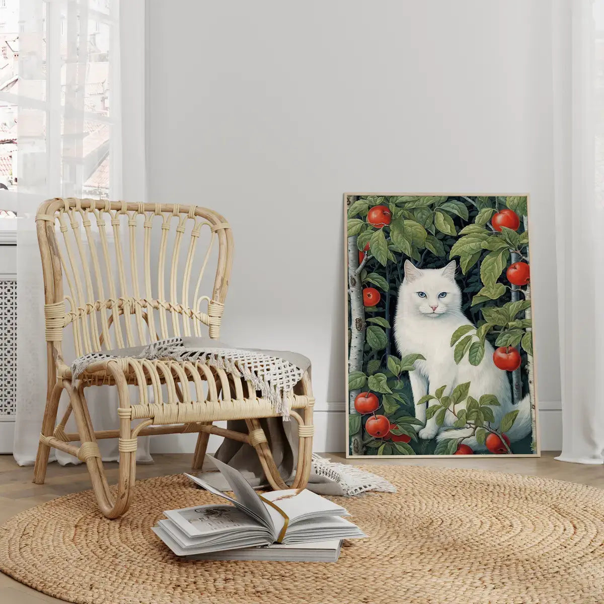 Plakat Kocia Magia Pośród Jabłek