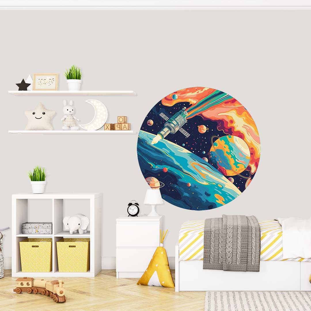 Okrągła Fototapeta Kosmiczna Podróż Przez Wszechświat