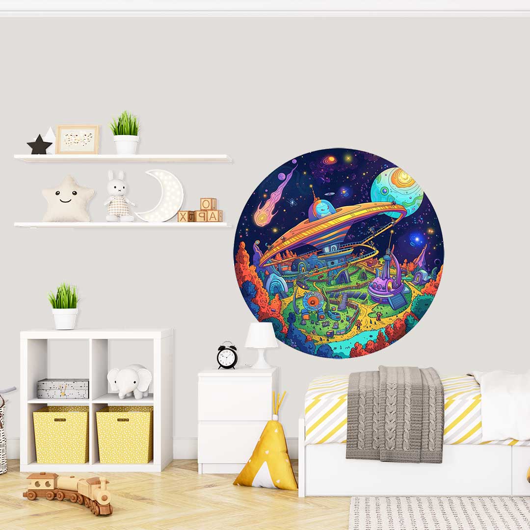 Okrągła Fototapeta Kosmiczne Metropolis