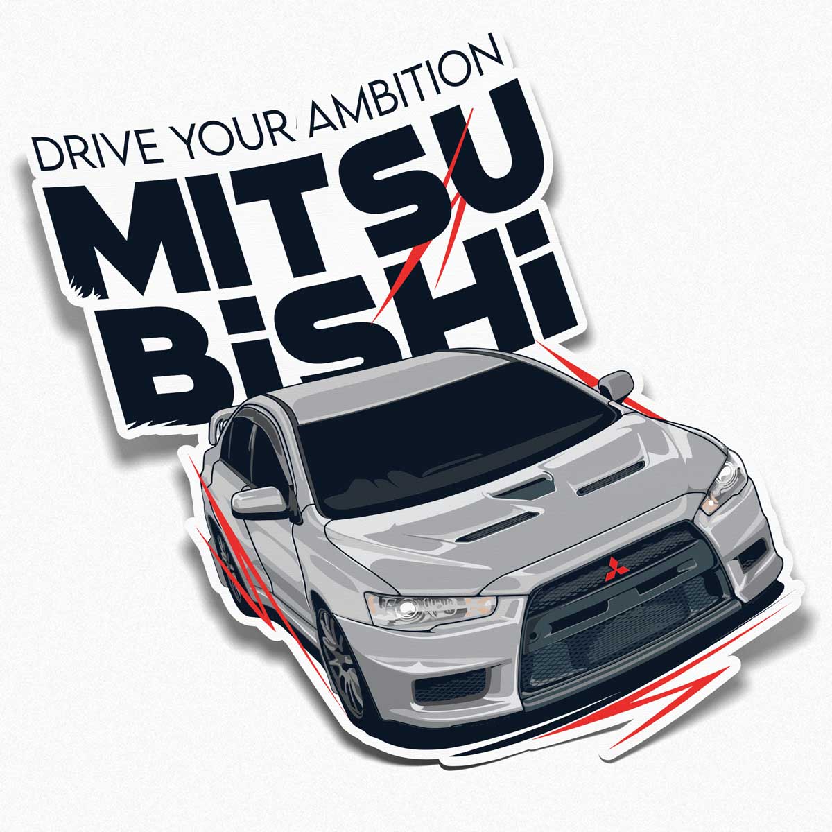 Naklejka Sportowy Duch Mitsubishi.