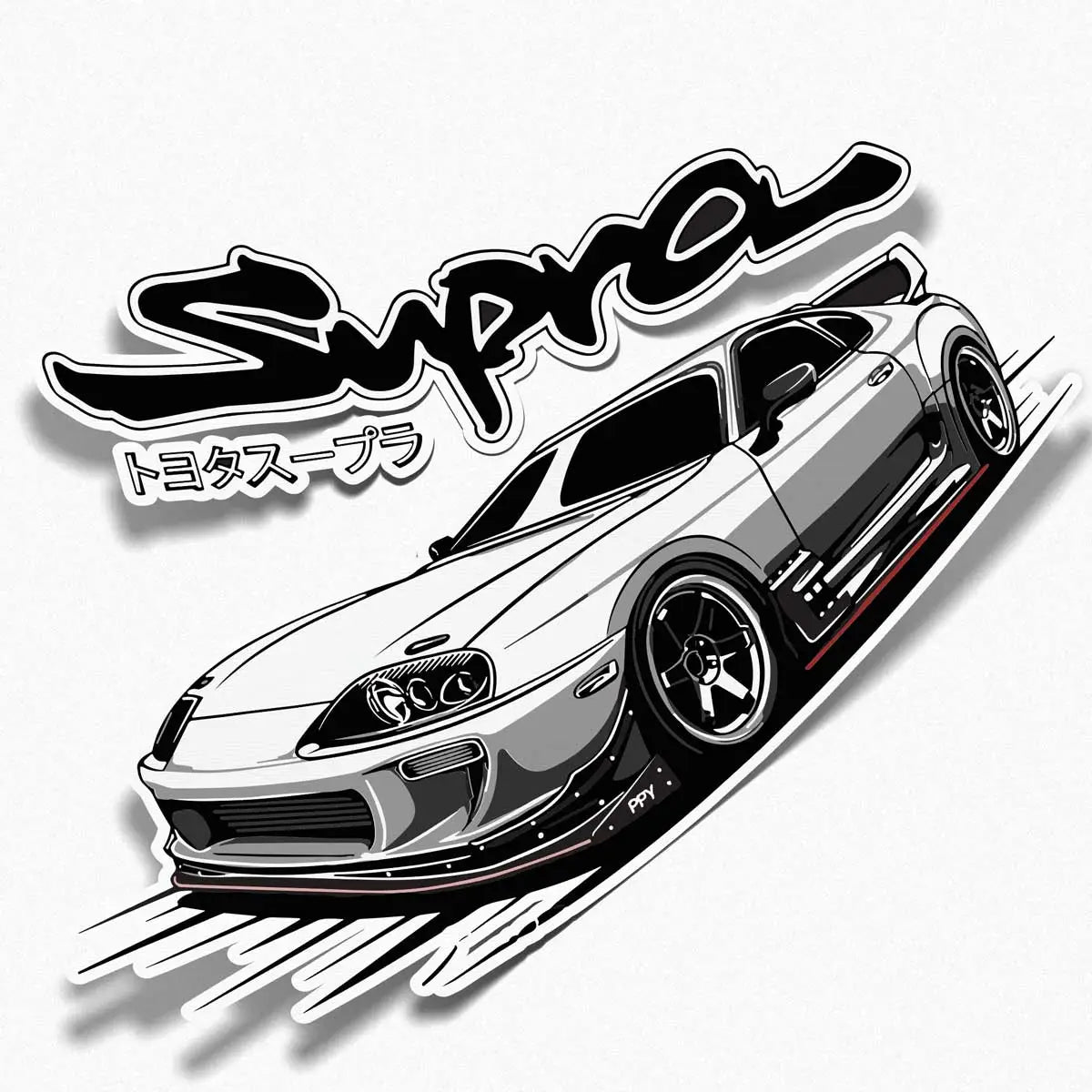 Naklejka Toyota Supra Turbo Drift.