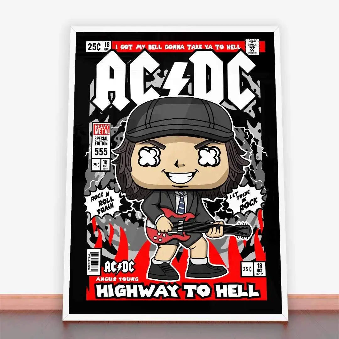 Plakat Angus Young ACDC.