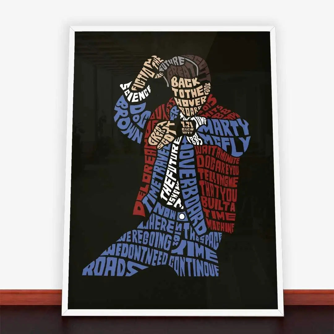 Framed Back to the Future typography poster w ramę plakatową, Plakat Back To The Hoverboard