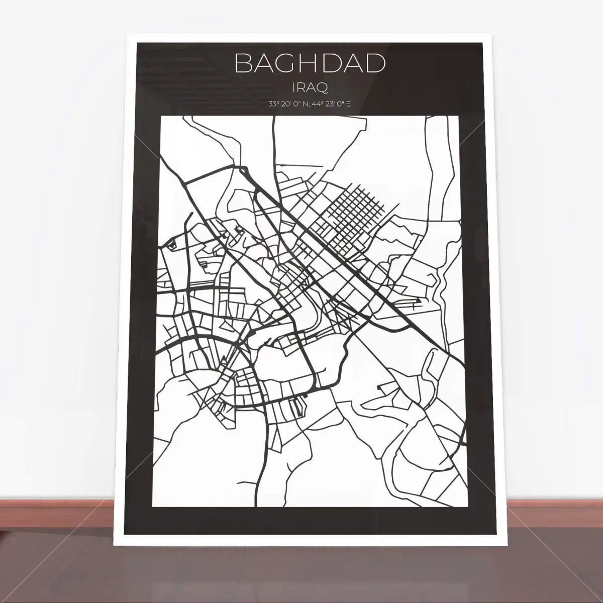 Plakat Bagdad mapa.
