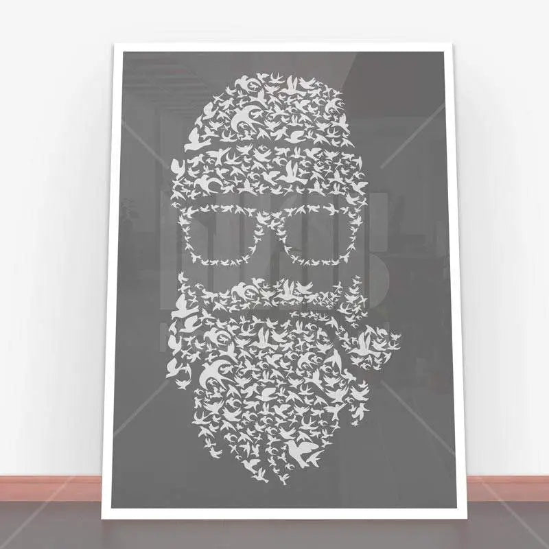 Framowany portret w kształcie ptaka z kolekcji Plakat Birds Beard w ramę plakatową