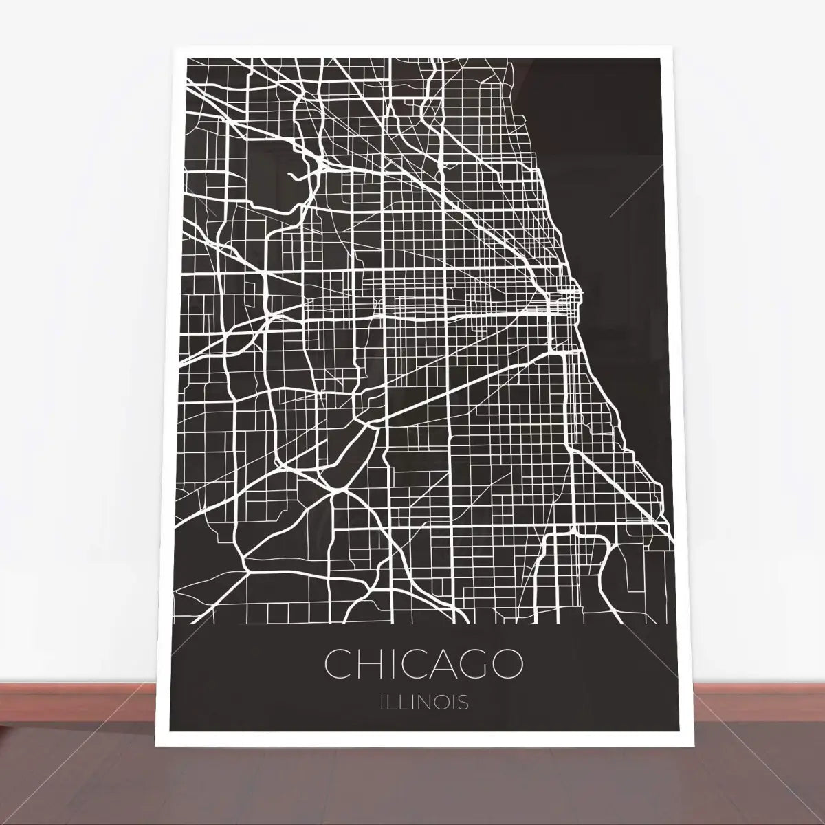 Plakat Chicago mapa.