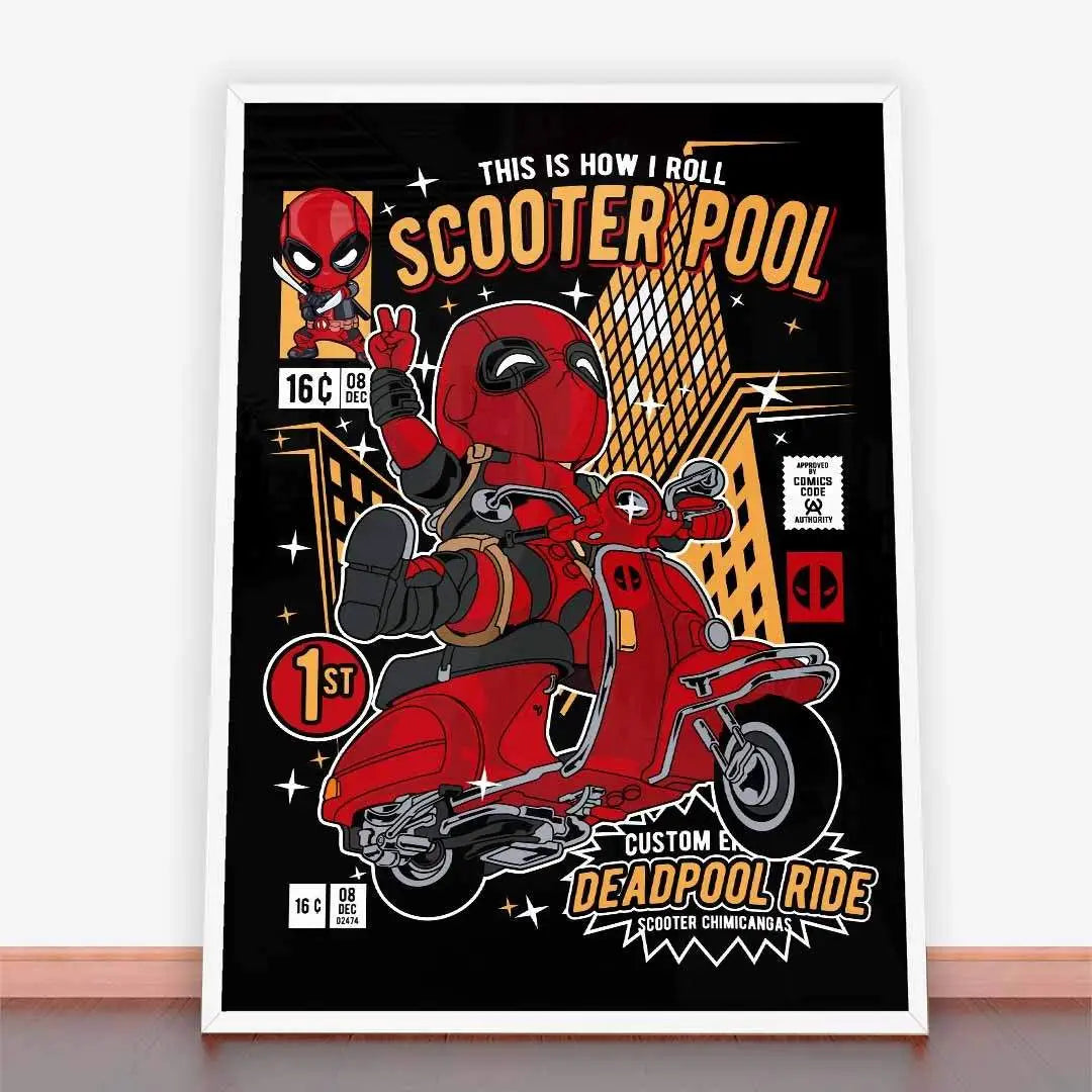 Plakat Deadpool Scooter.