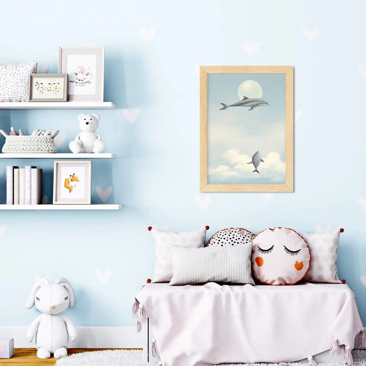 Plakat Delfiny w Chmurach.