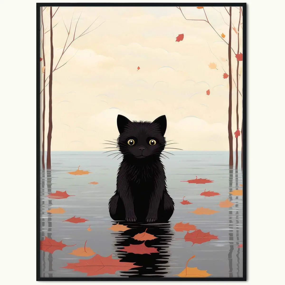 Plakat Diabeł Tasmański wśród Jesiennych Liści.