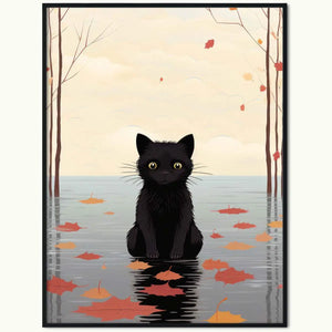 Plakat Diabeł Tasmański wśród Jesiennych Liści.