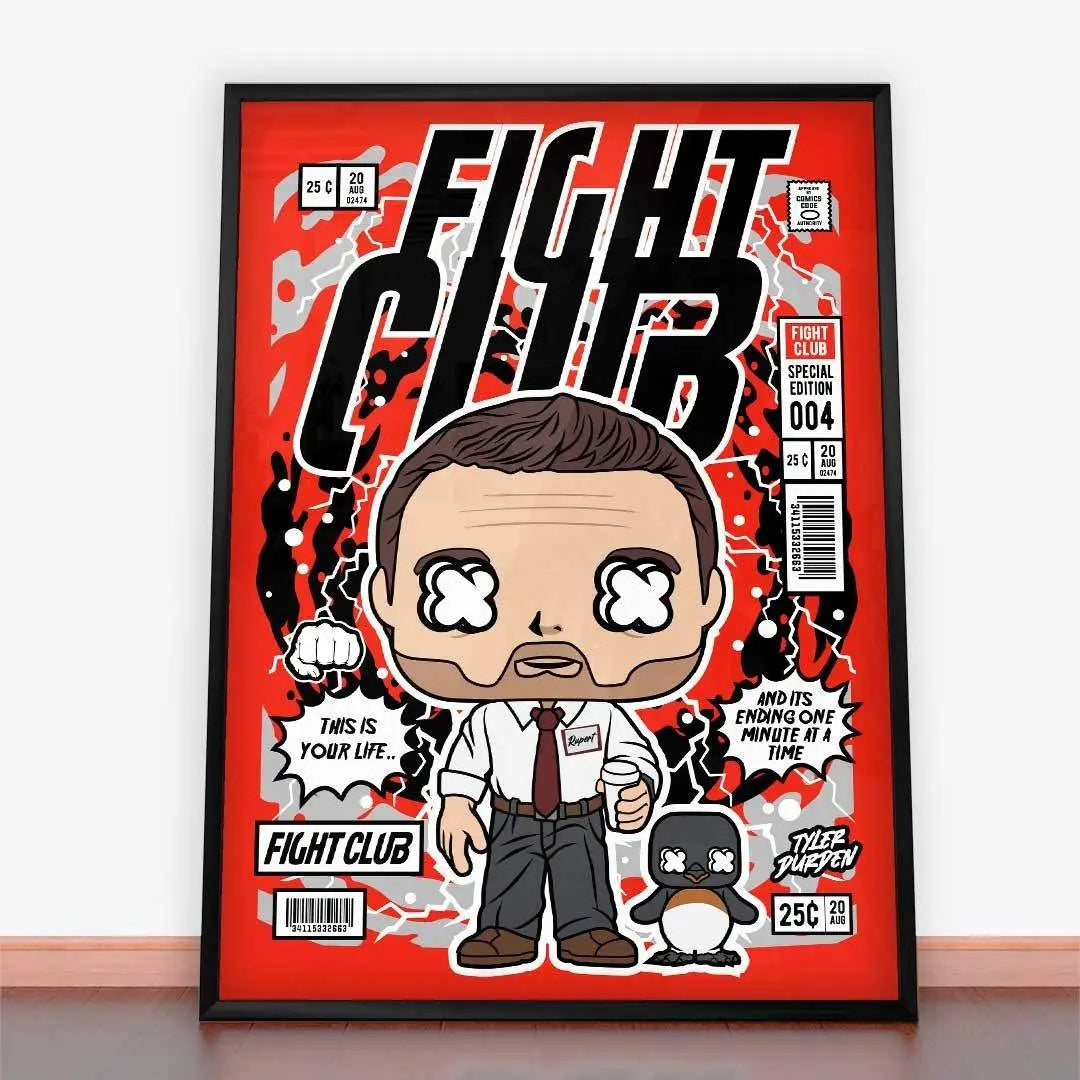 Framowane plakat Fight Club - Tyler Durden w stylu komiksowym dla młodzieży