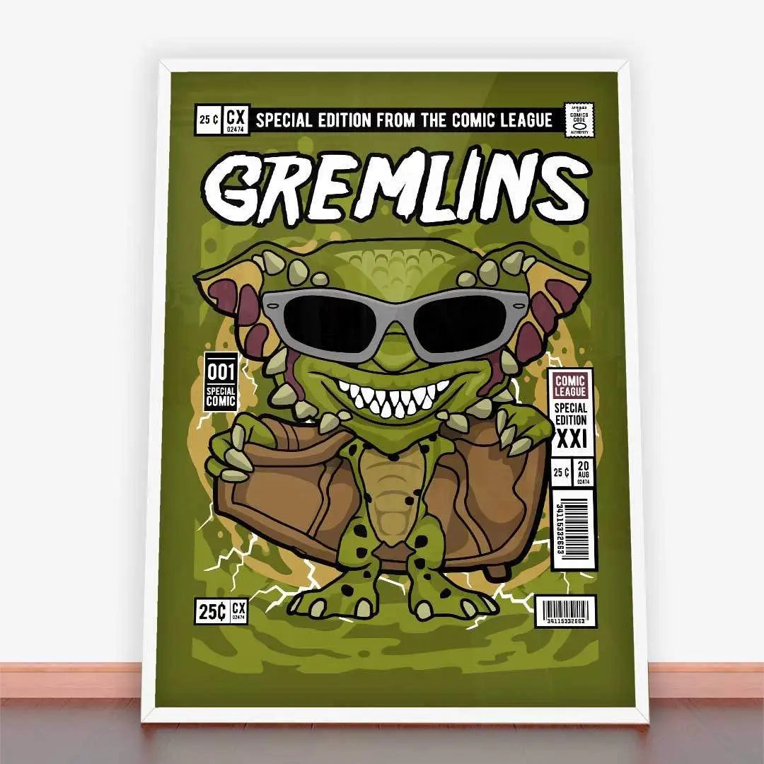 Framed Gremlins comic book cover for Plakat Gremlins, idealny do plakaty młodzieżowe
