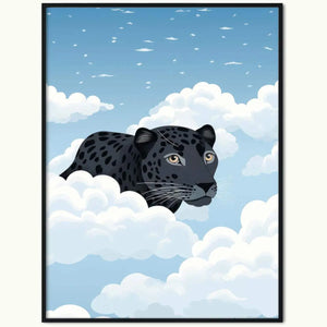 Plakat Jaguar w Chmurach.