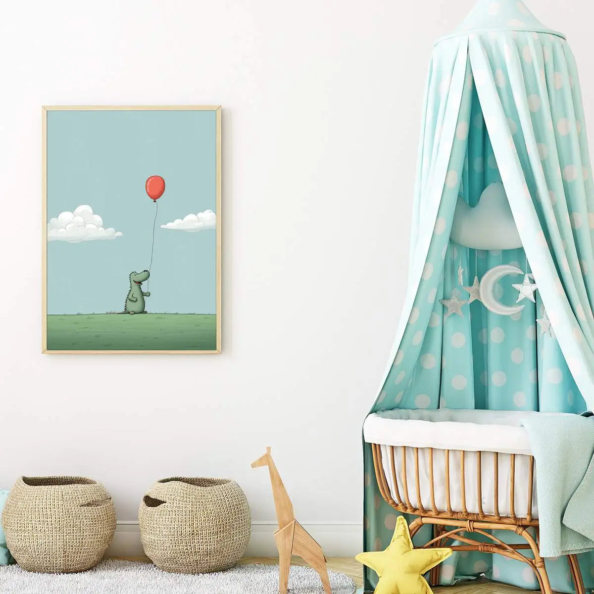 Plakat Krokodyl z Czerwonym Balonem.