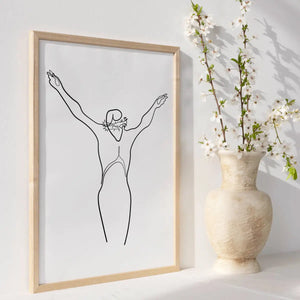 Framowany obraz line art Plakat Krzyż i Korona Cierniowa w eleganckiej oprawie