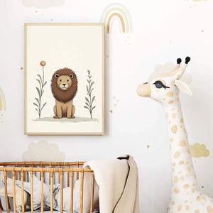 Plakat Lew na Łące.