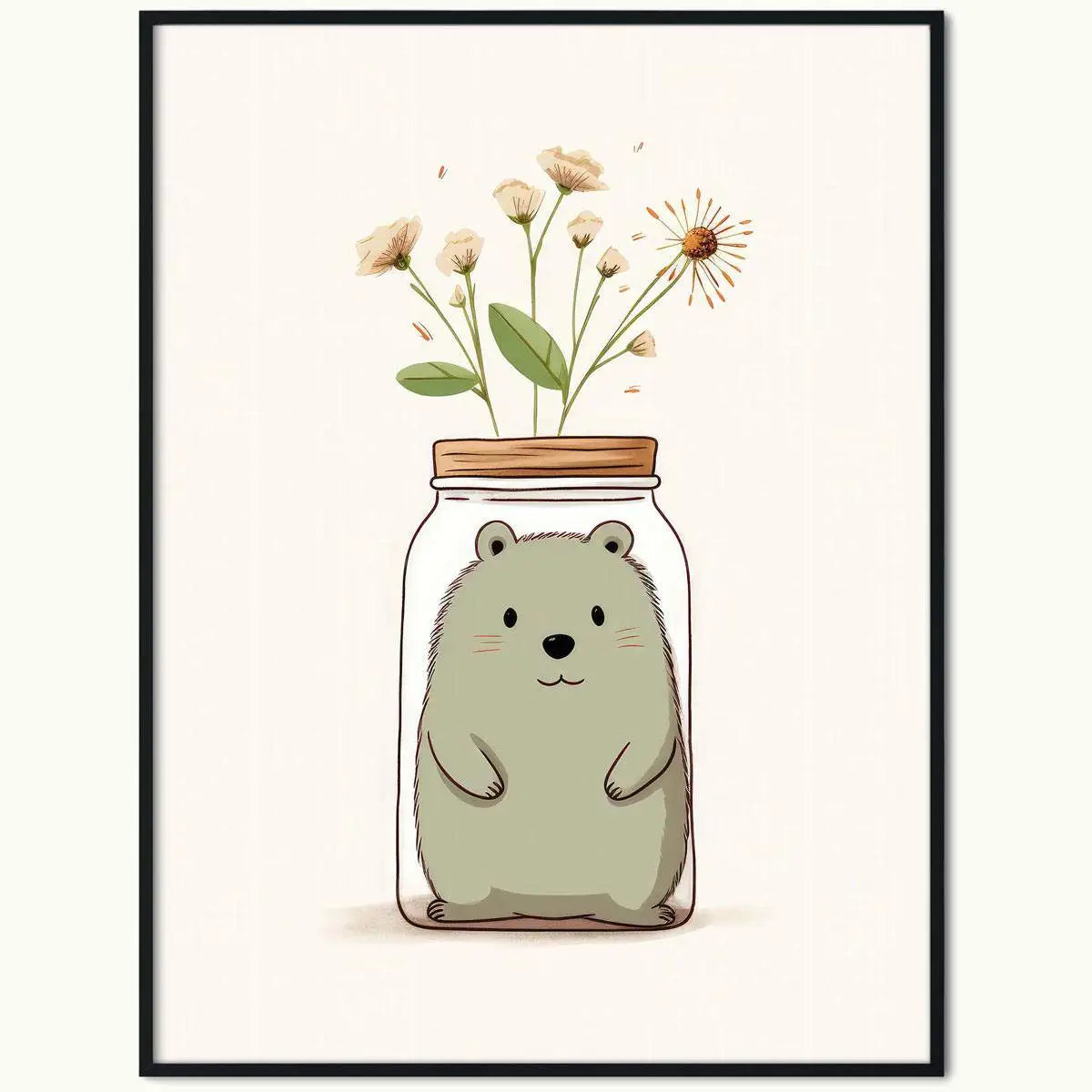 Plakat Małe Urocze Zwierzątko w Słoiku.