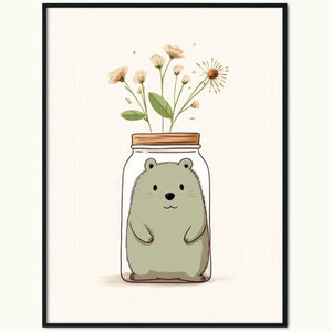 Plakat Małe Urocze Zwierzątko w Słoiku.