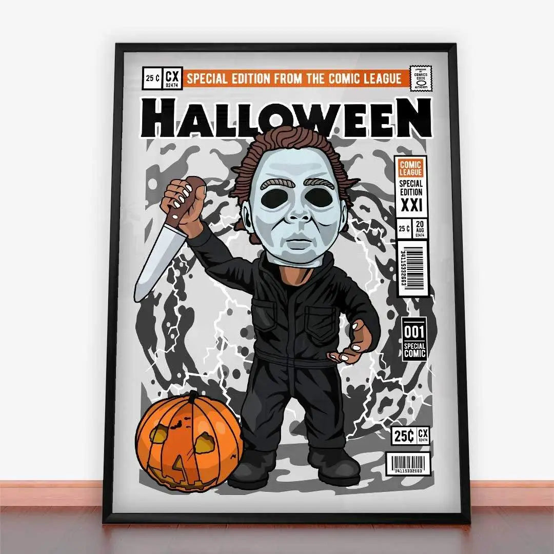 Framowane okładki komiksów Halloween w ramie plakatu Mike Myers