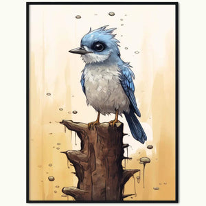 Plakat Modrosójka Błękitna na Drzewie.