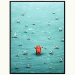 Framowany obrazek morskie stworzonko i rozgwiazdy dla pokoju twojego dziecka