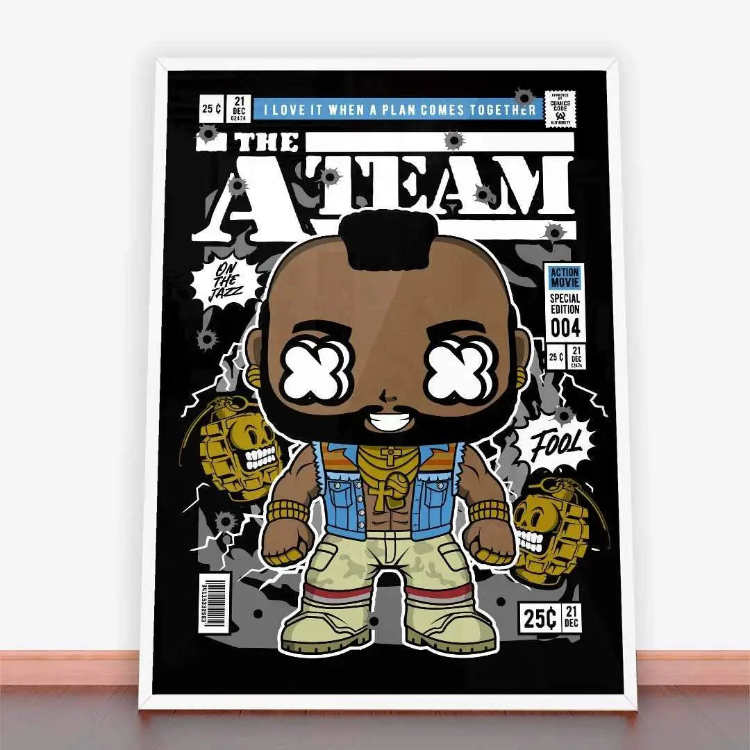 Framed A-Team comic book art w ramę plakatową - Plakat Mr T idealny do dekoracji