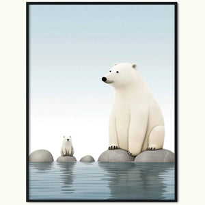 Plakat Niedźwiedź Polarny i Mały Niedźwiadek.