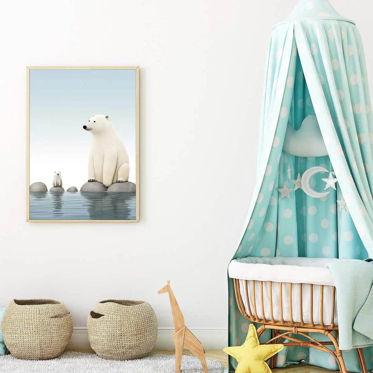 Plakat Niedźwiedź Polarny i Mały Niedźwiadek.