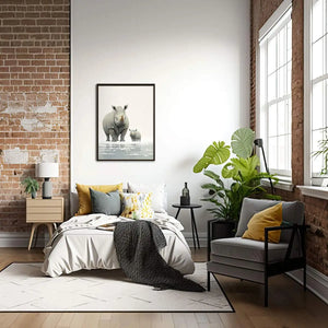 Plakat Nosorożec z Małym Nosorożcem.