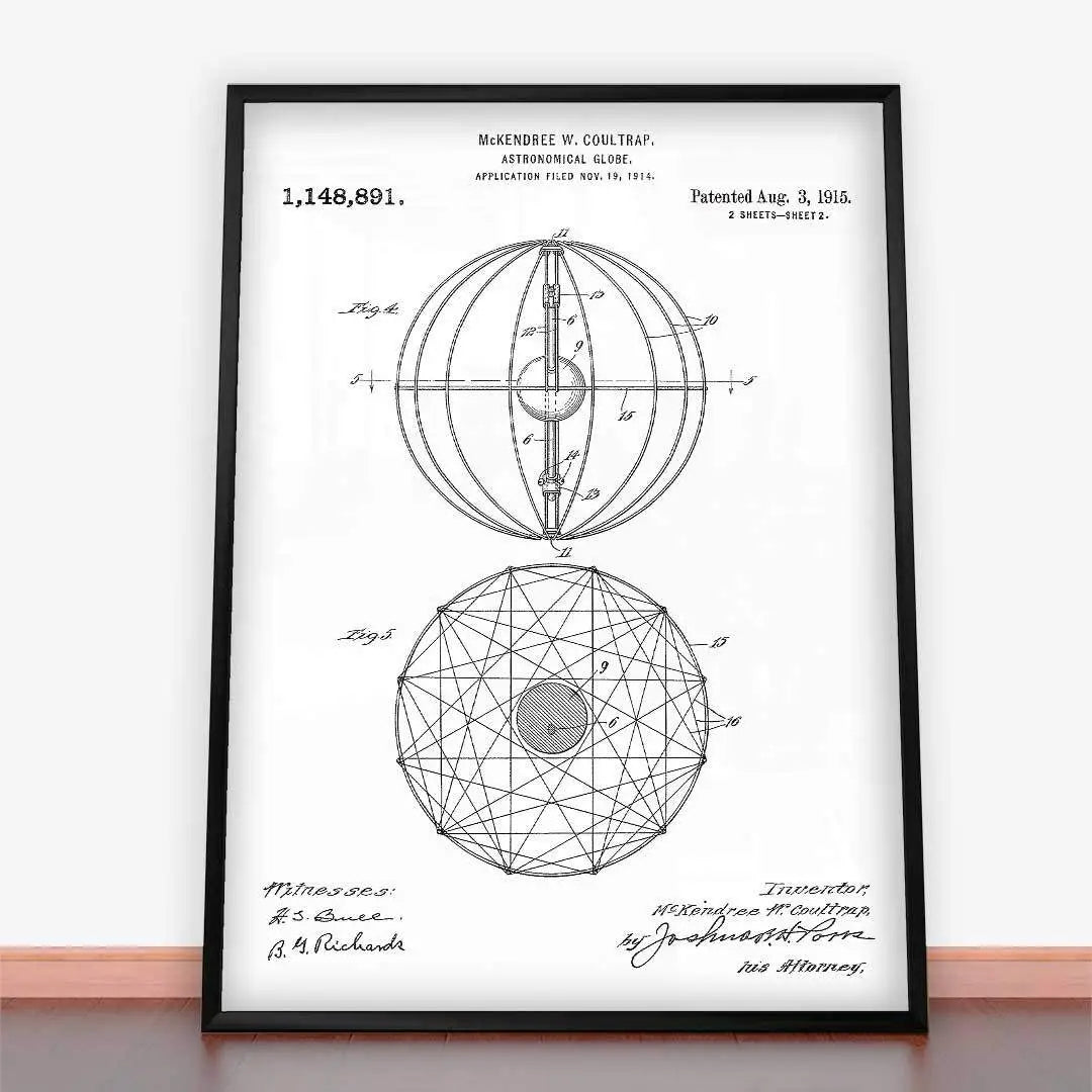Plakat Patent globus astronomiczny.