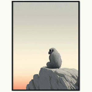 Plakat Pawian na Szczycie Góry.