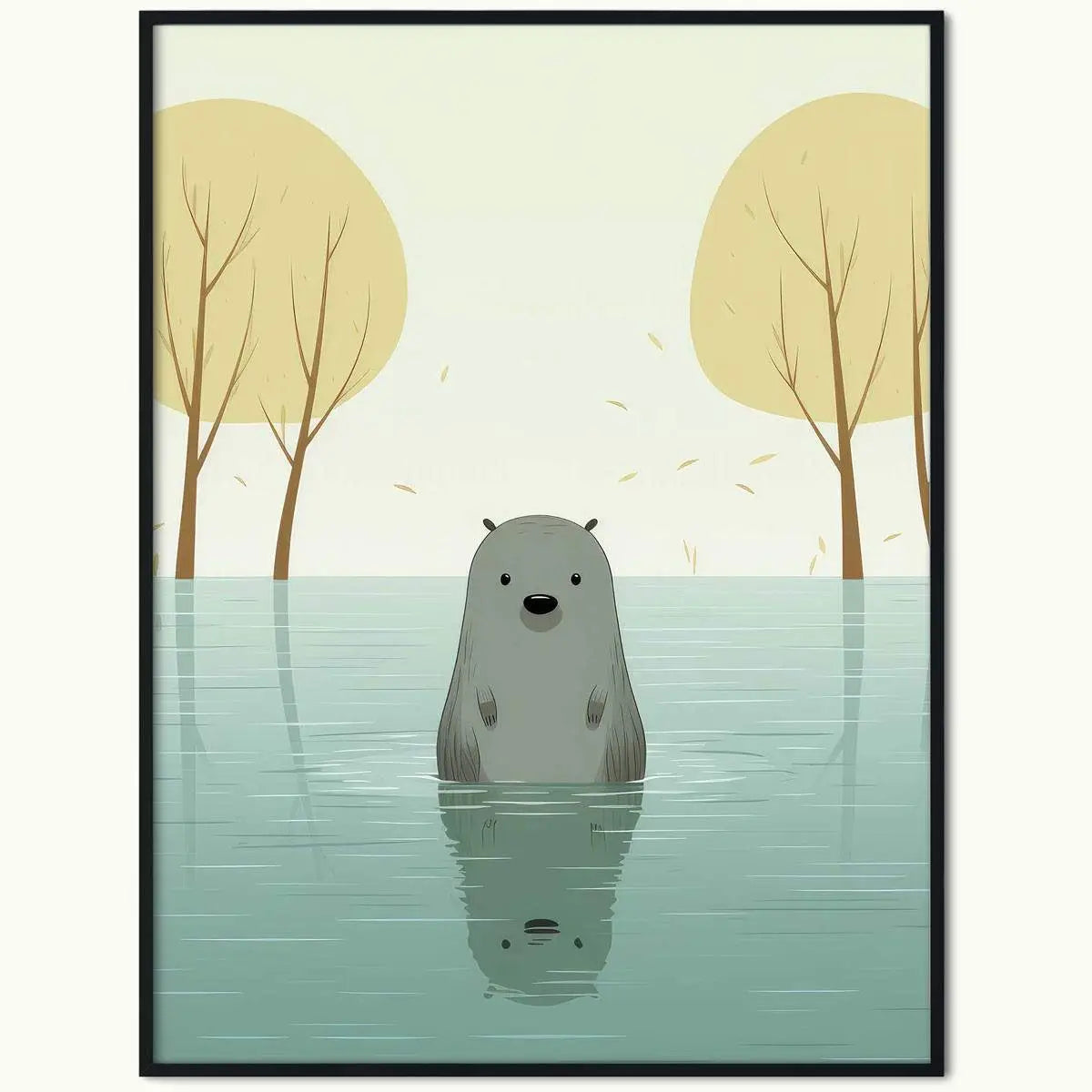 Plakat Pływający Dziobak.