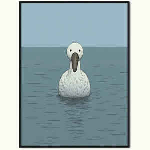 Plakat Pływający Młody Łabędź.