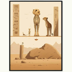 Plakat Posągi Gepardów.