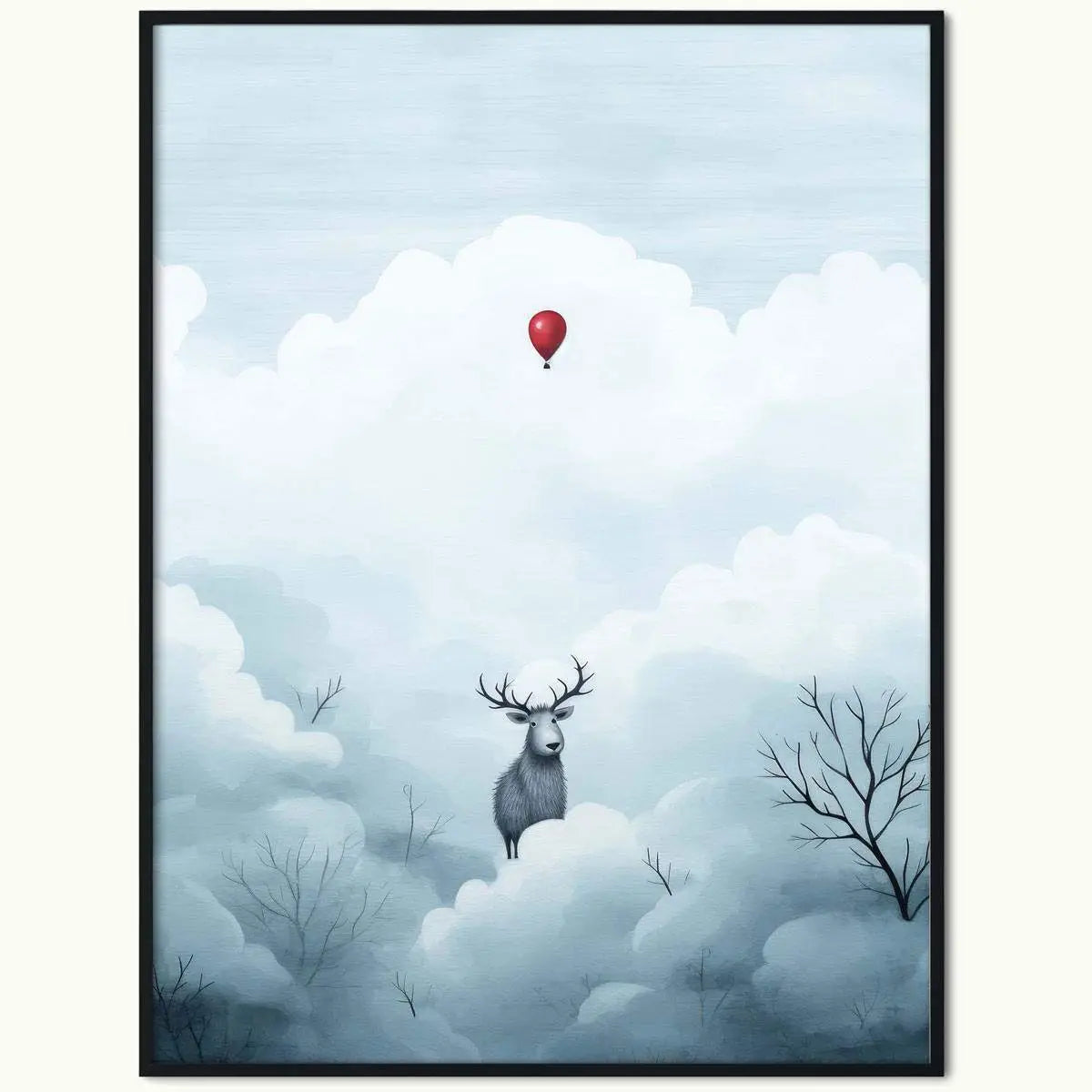 Plakat Renifer wśród Chmur.