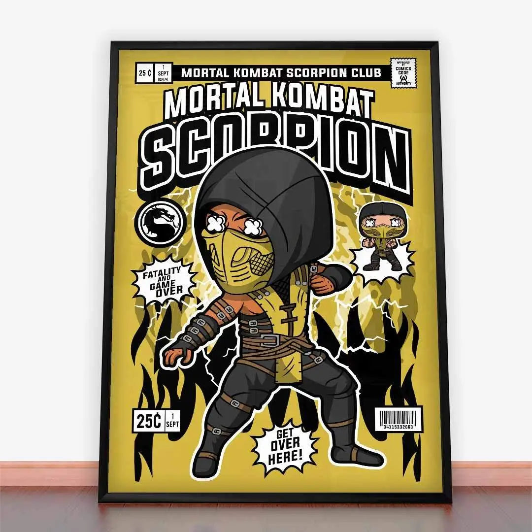 Framed Mortal Kombat Scorpion comic book cover for Plakat Scorpion z ramą plakatową