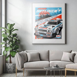 Plakat Skyline Racing - Król Driftu i Szybkości.