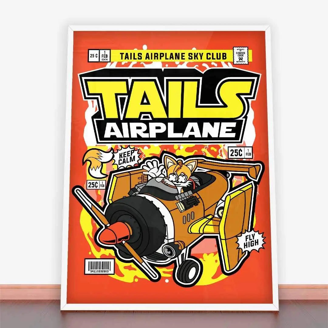 Plakat Sonic Tails Airplane.
