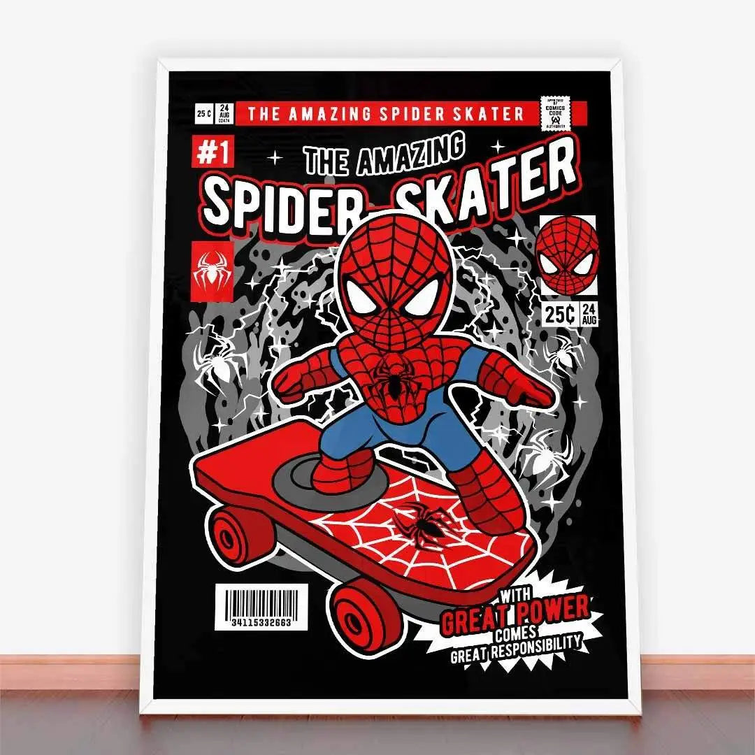 Plakat Spiderman Skateboard.