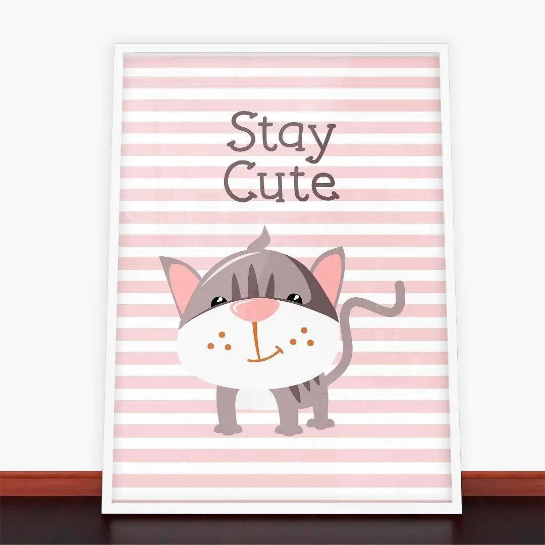 Framed Stay Cute cat print from Plakat Stay Cute, perfect for animal lovers
