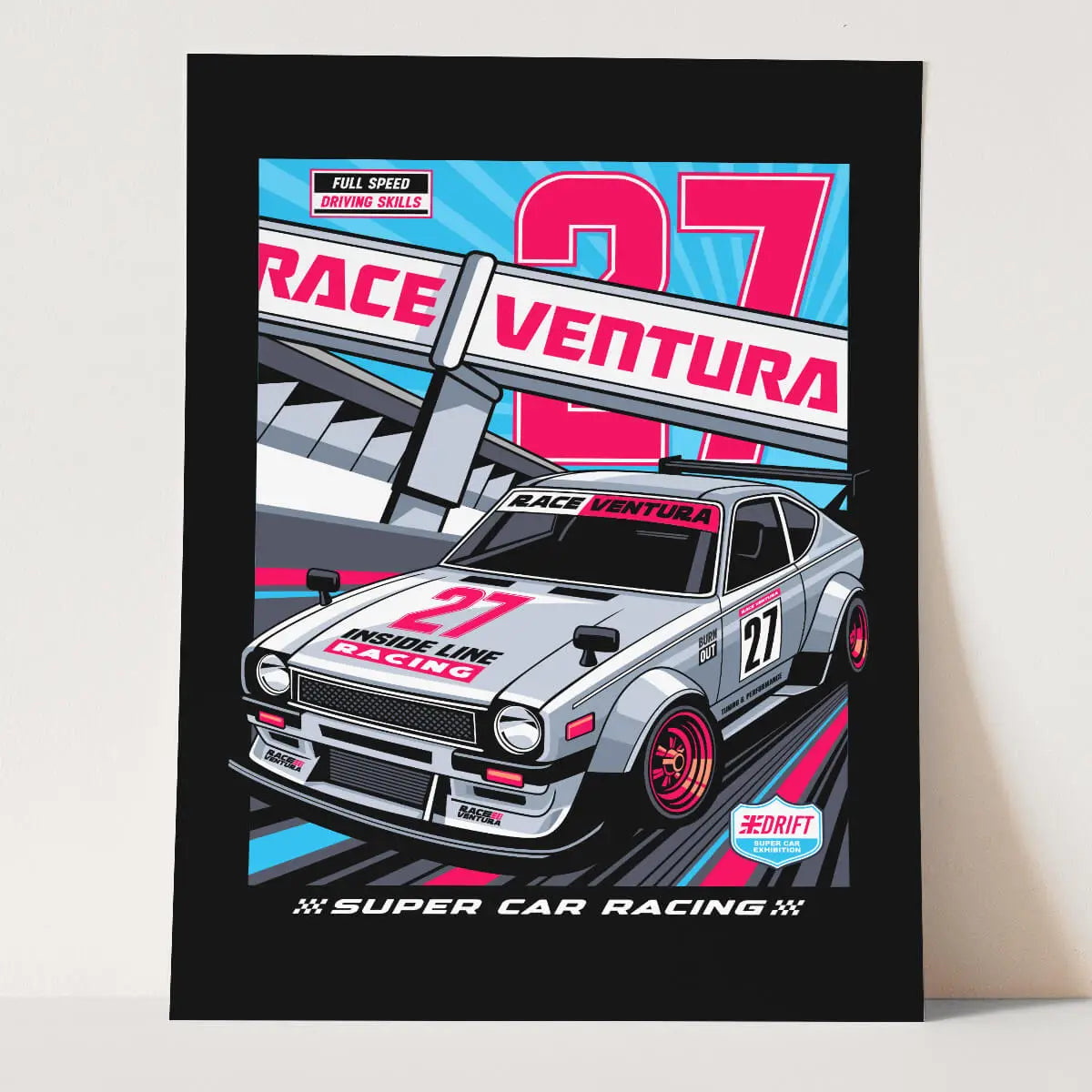 Plakat Supercar Ventura - Zawrotna Prędkość na Torze.