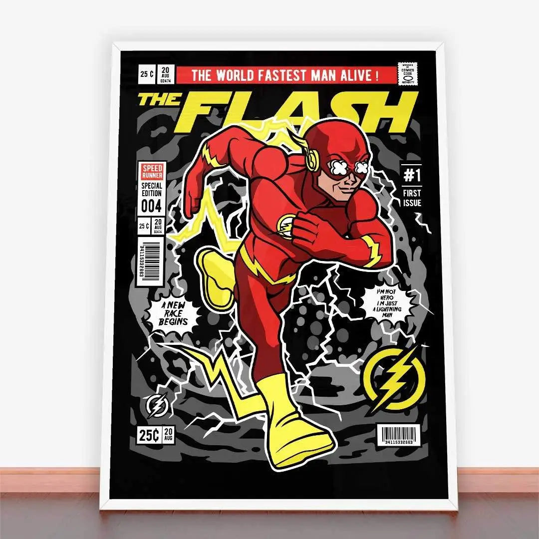 Framowany plakat The Flash, idealny jako plakat młodzieżowy do dekoracji wnętrz