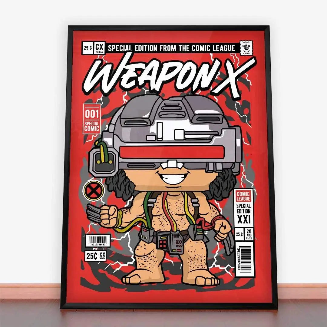 Framowana okładka komiksu Weapon X X-Men w ramie plakatowej
