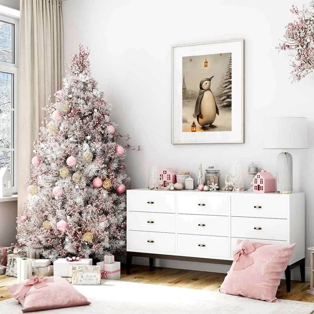 Plakat Zimowe Marzenie Pingwina.