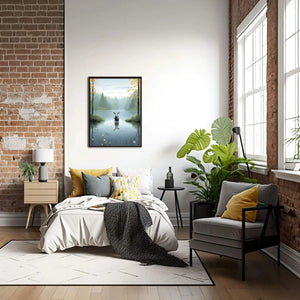 Plakat Zwierzę Wychodzące z Jeziora.