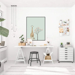 Plakat Żyrafa i Drzewo.