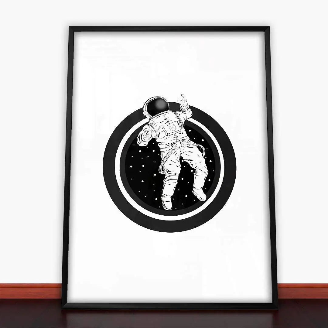 Framowany obrazek astronauci w ramę plakatową, idealny plakat astronaut