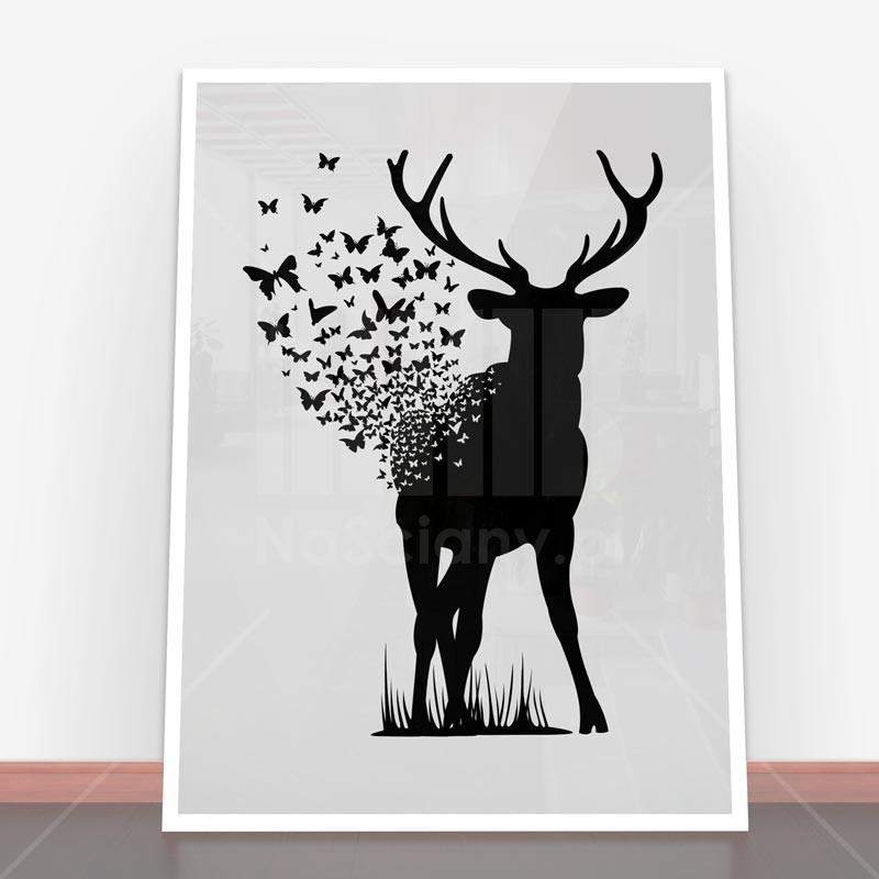 Plakat Deer Butterfly