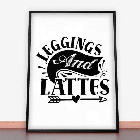 Plakat Legginsy I Latte - Plakaty na siłownię