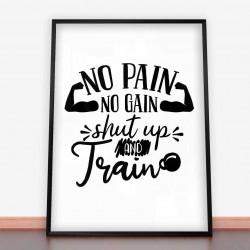 Plakat Bez Bólu, Bez Wzmocnienia, Zamknij Się I Trenuj.jpg - Plakaty na siłownię